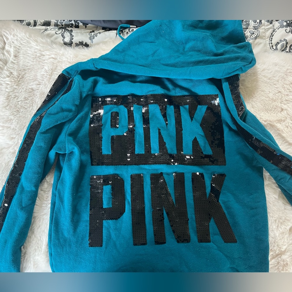 VS PINK BLING ZIPUP HOODIE